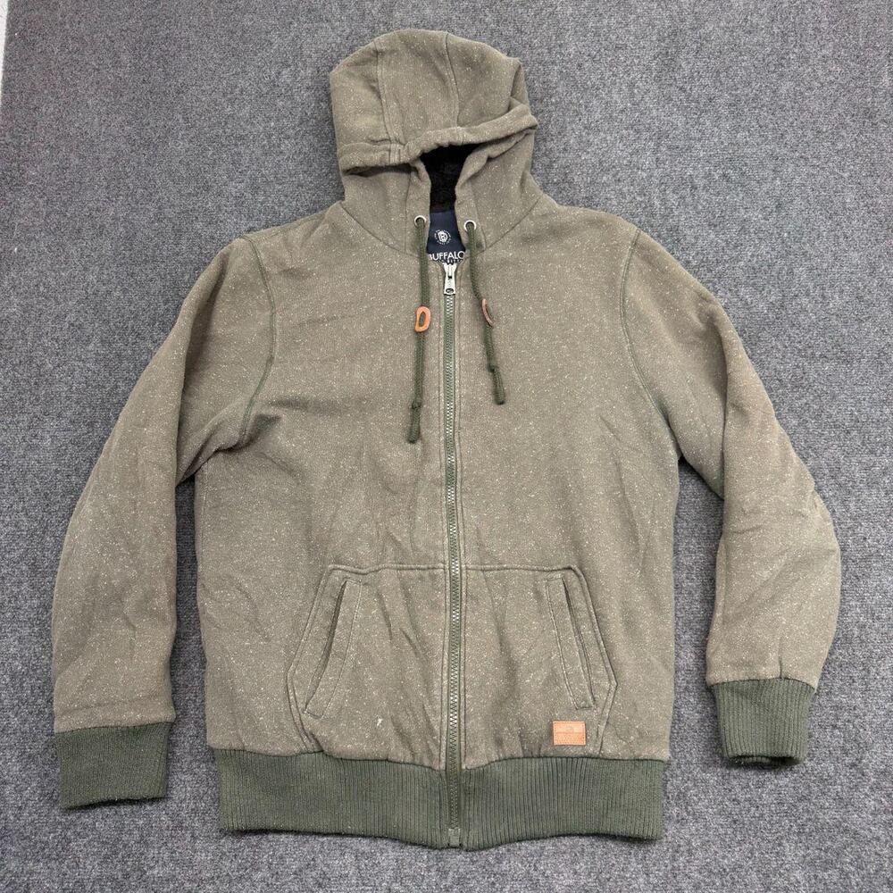 Buffalo David Bitton Hoodie Men's 2XL Green Marled Sherpa Lined Winter Jacket